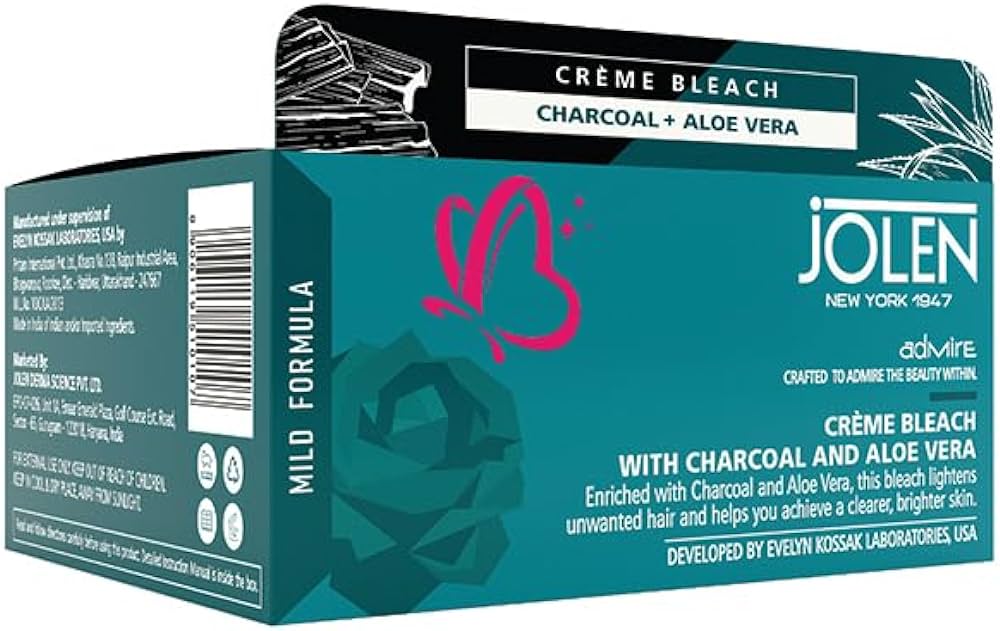 Face Cream Jolen Bleach Crème Charcoal & Aloe Vera 247gm