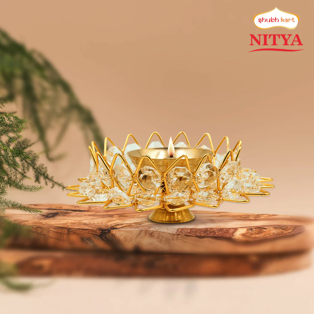 Articles Brass Nitya Pukhraj Crystal Pyali Diya (Medium)