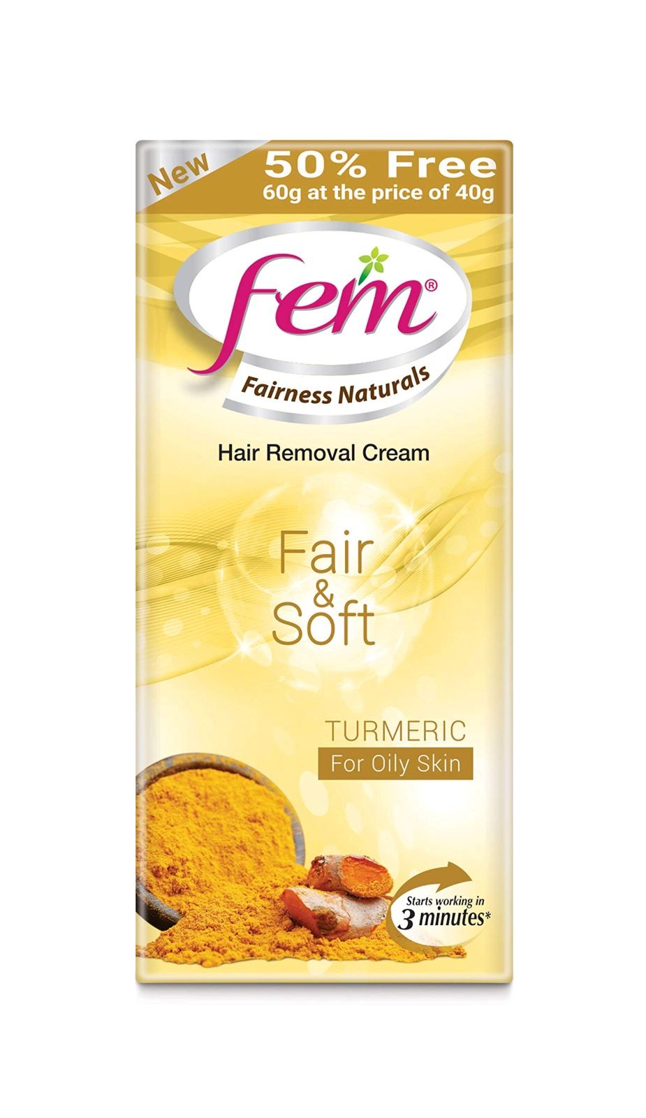 Hair Removal Fem Fair & Soft Cream Turmeric 60gm