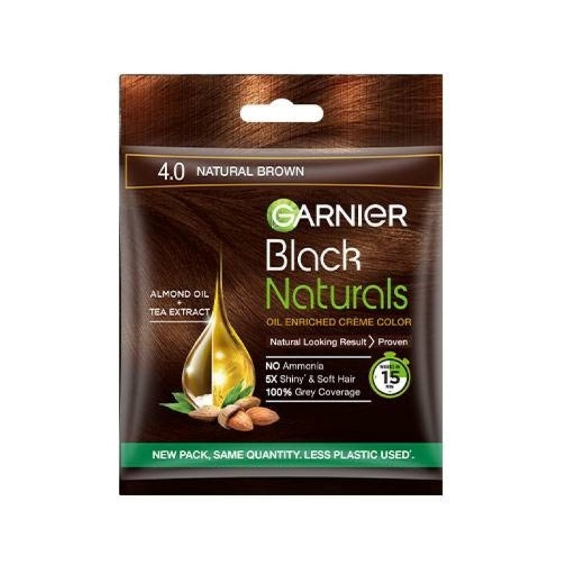 Hair Colour Garnier Colour Shade 4.0 (Natural Brown) 20ml + 20gm