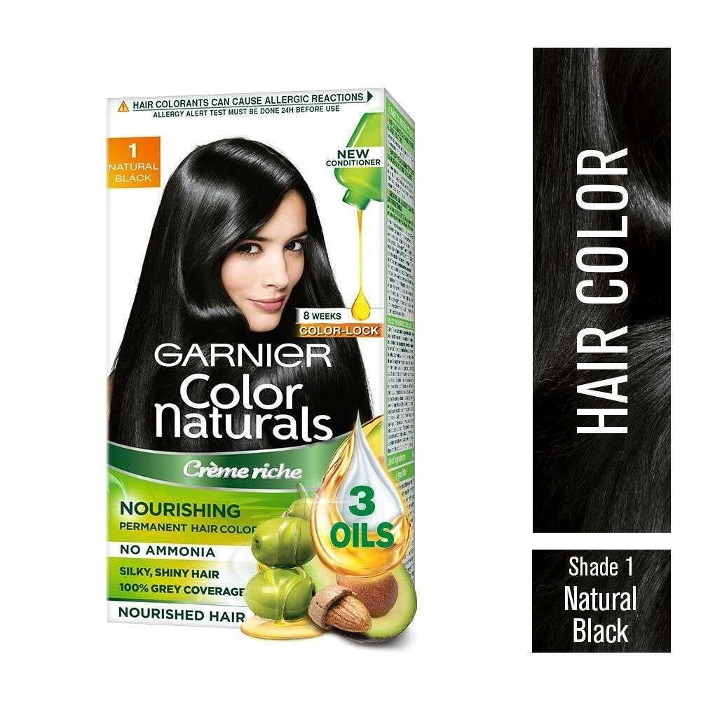 Hair Colour Garnier Colour Naturals Crème No.1 (Natural Black) 70ml + 60gm