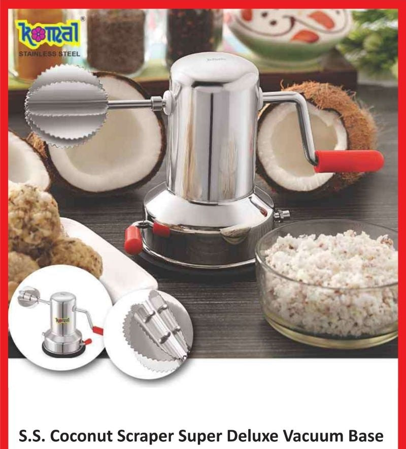Komal S.S. Coconut Scrapper (Vacuum Base)