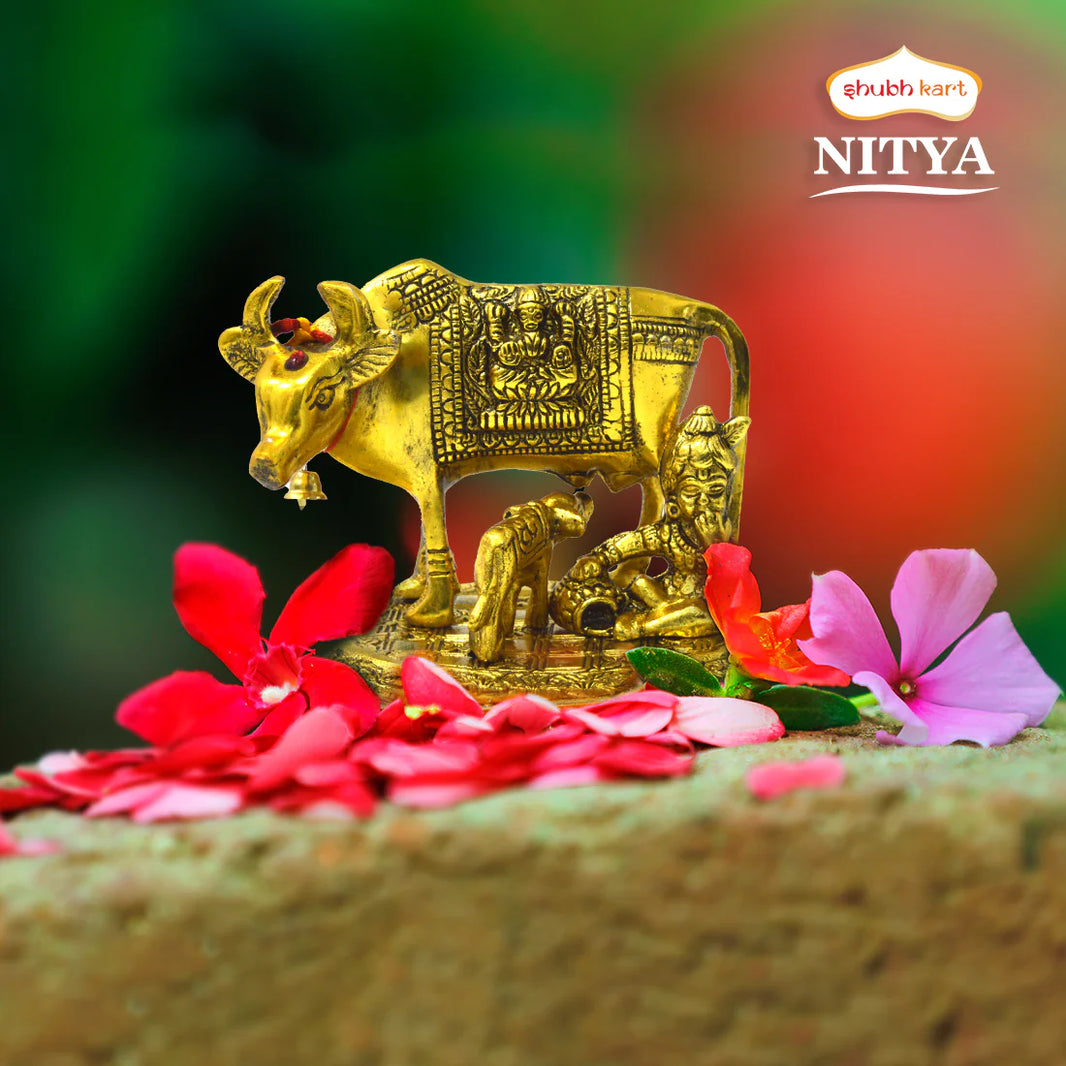 Articles Brass Nitya Sanatan Kamdhenu Cow 2.5 Inch