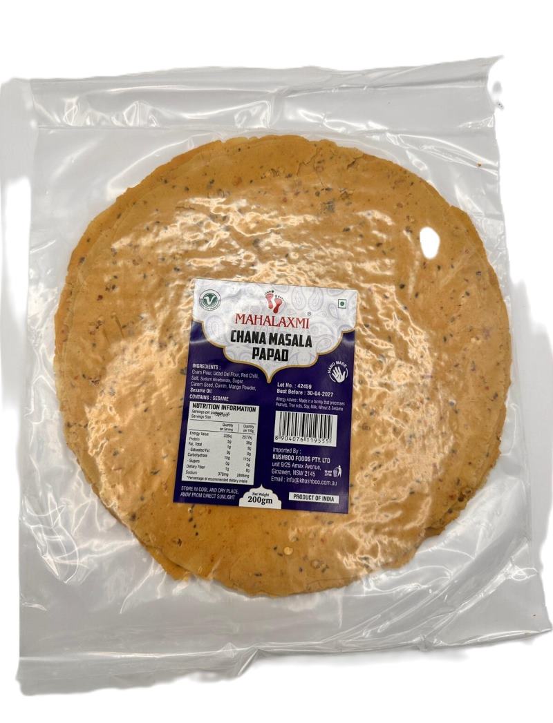 Papad Mahalaxmi Chana Masala Special (9 Inch) (Hand Made) 200gm