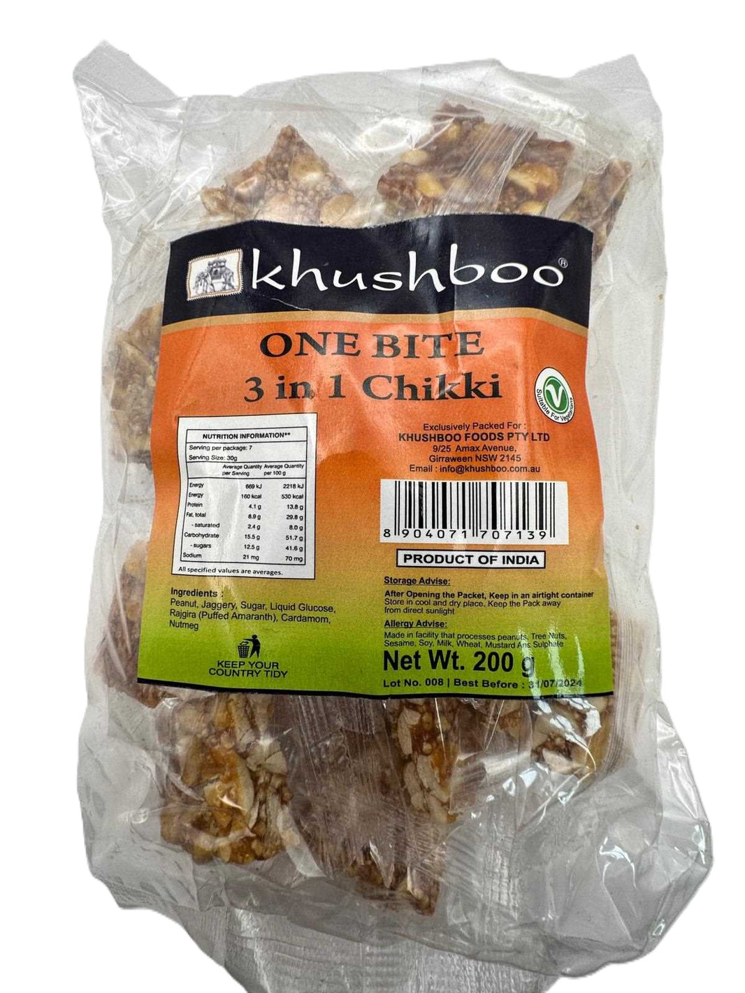 Chikki One Khushboo One Bite 3 in 1 - 200gm