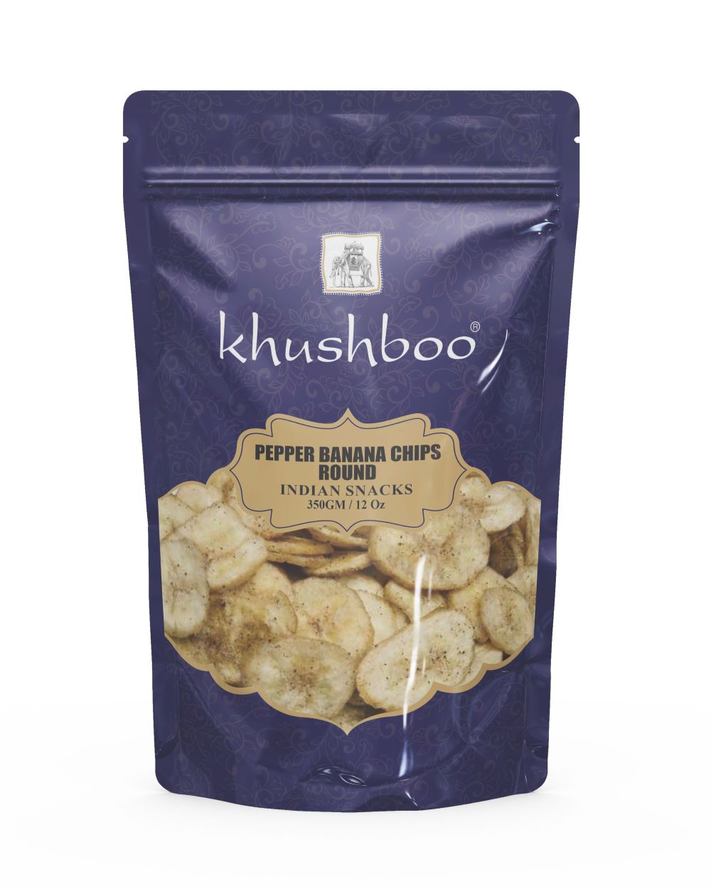Khushboo Banana Chips Pepper (Round) 350gm