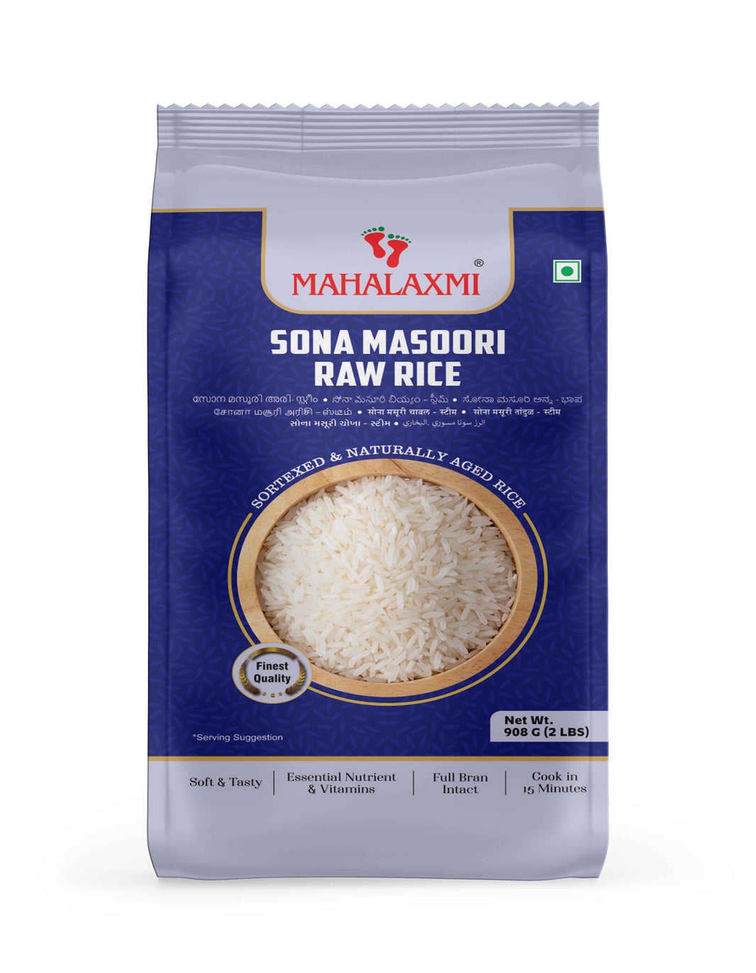 Mahalaxmi Sona Masoori Raw Rice 908gm