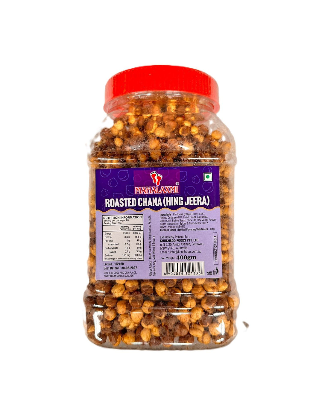 Mahalaxmi Chana Roasted with Skin (Hing Jeera) 400gm