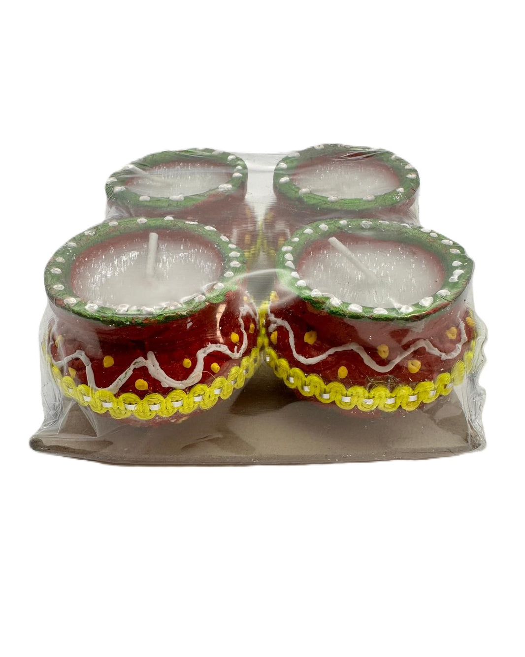 Diya Fancy Diya With Wax 4 Pcs Set (Matki No 10)