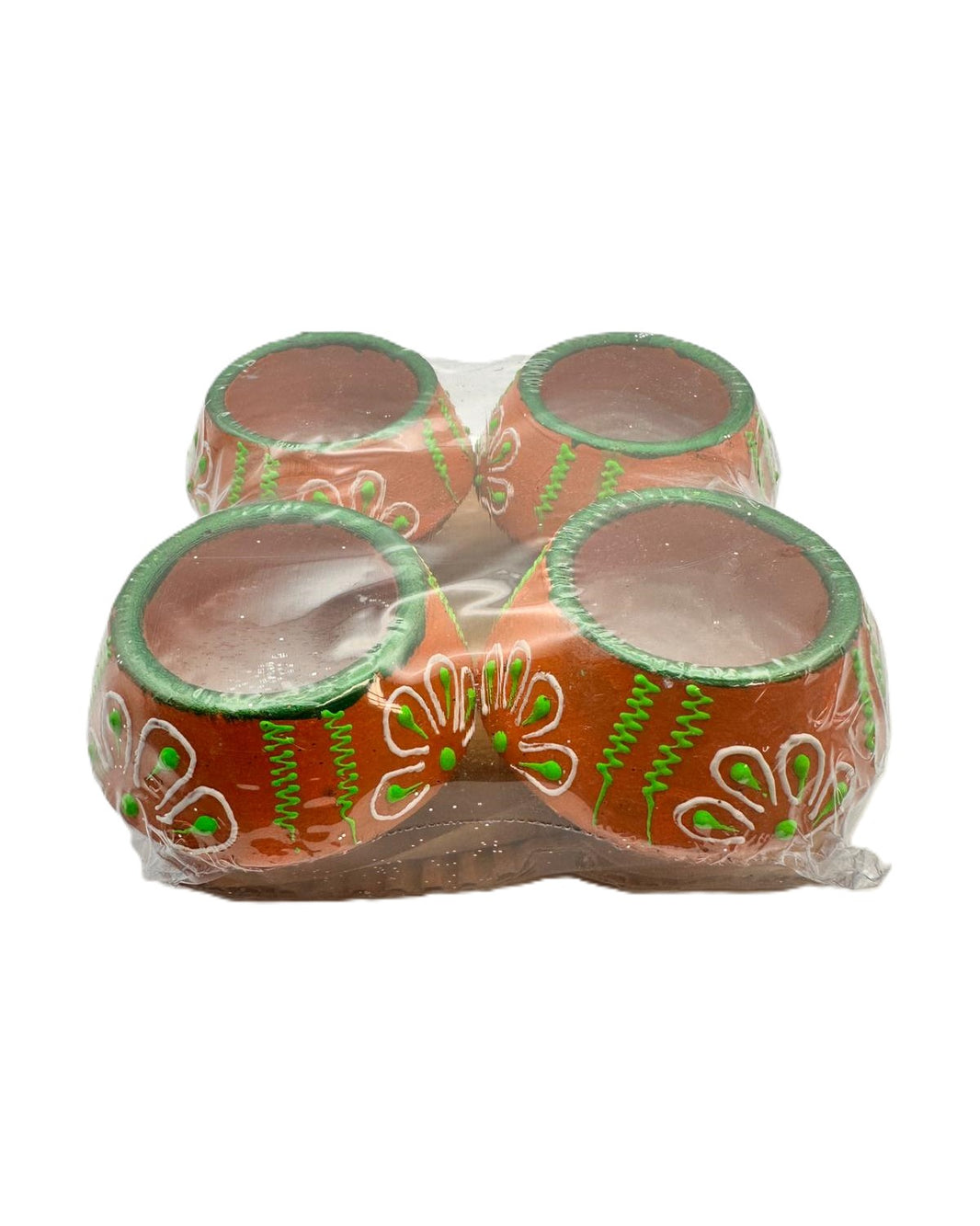 Diya Fancy Diya With Wax 4 Pcs Set (Matki No 4)