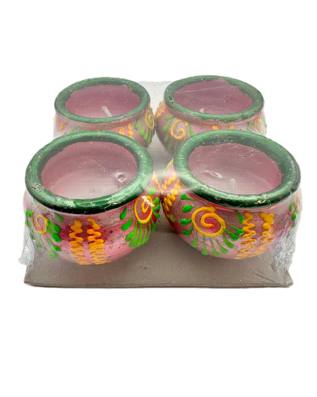 Diya Fancy Diya With Wax 4 Pcs Set (Matki No 8)