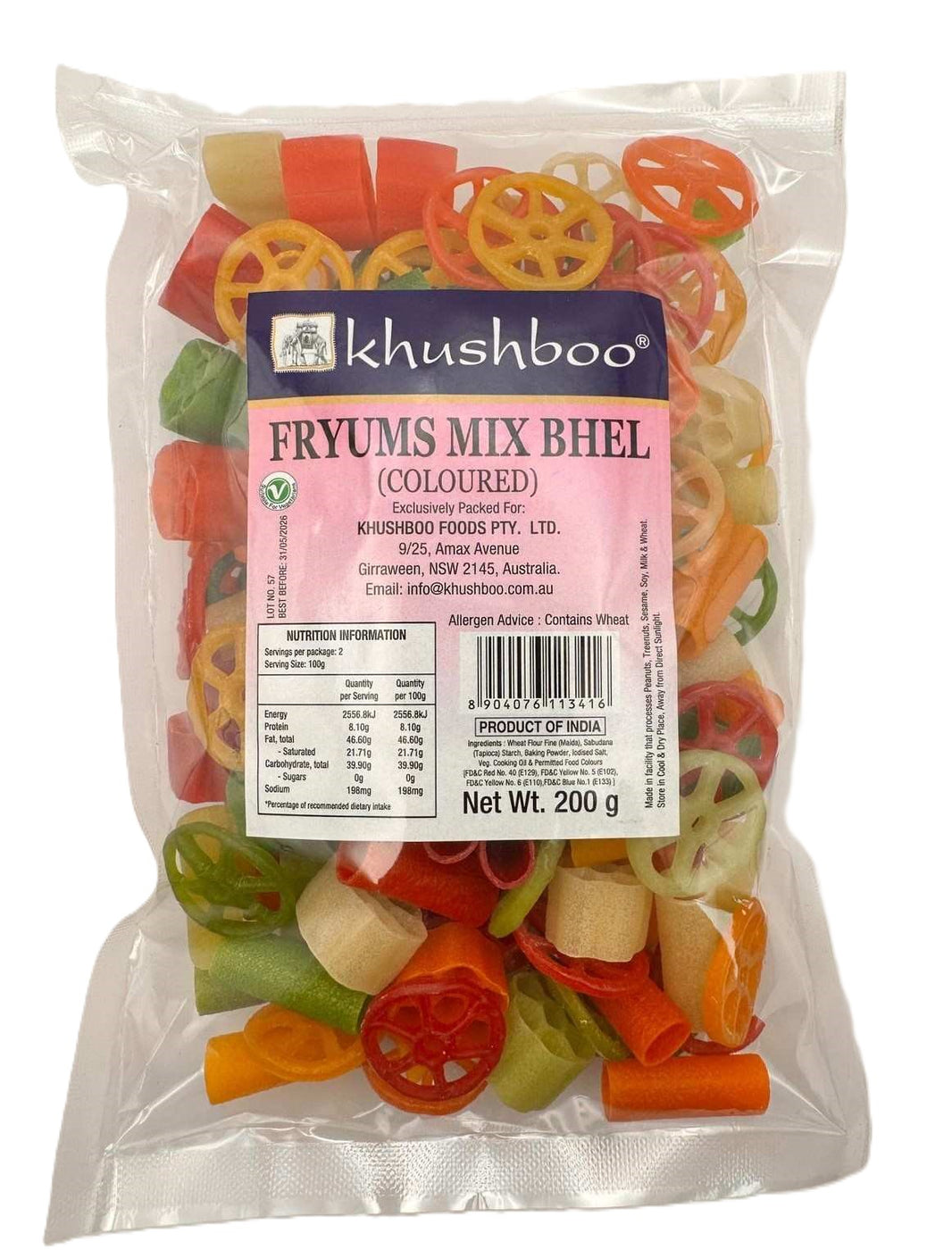 Khushboo Fryums Mix Bhel (Colour) 200gm