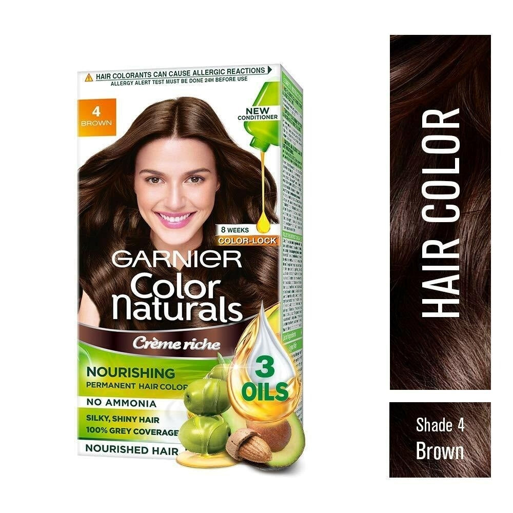 Hair Colour Garnier Colour Naturals Crème No.4 (Brown) 70ml + 60gm