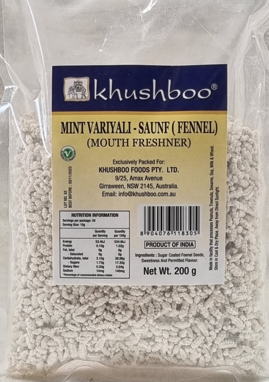 Khushboo Mint Variyali (White) 200gm