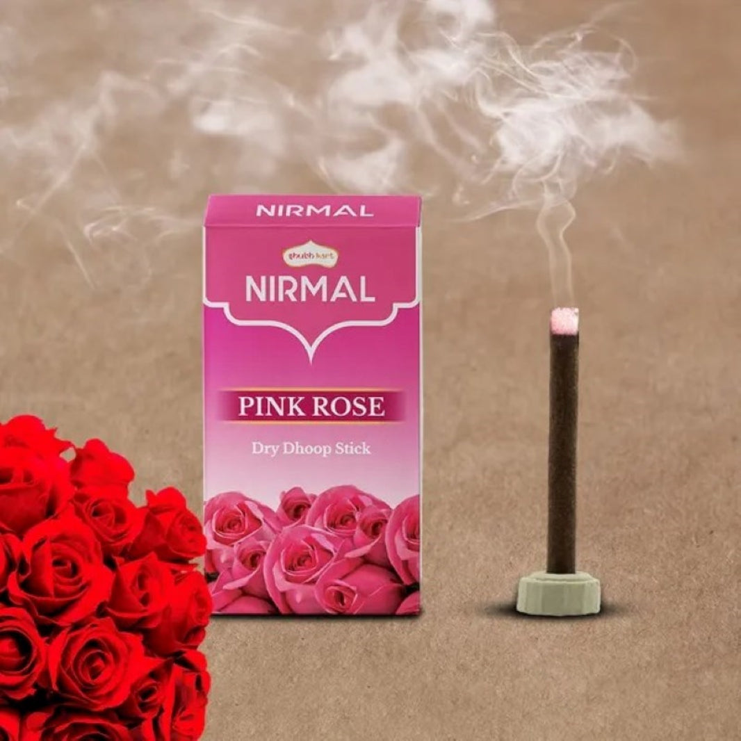 Dhoop Nirmal Pink Rose Dhoop Stick (10 Sticks)