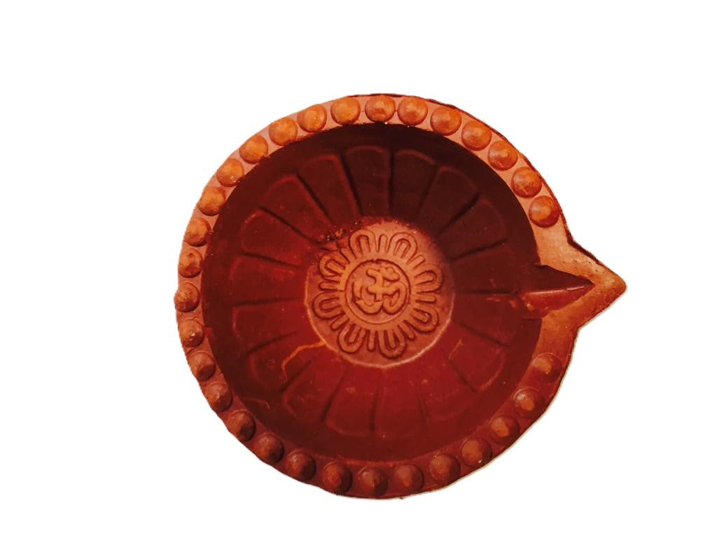 Diya Plain Clay Diya (Om Embossed) (Small) (12 Pcs Pack)