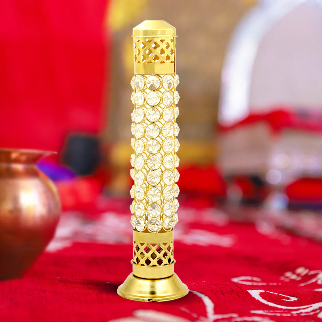 Articles Brass Nitya Crystal Incense Holder